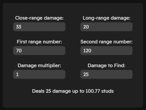 Screenshot of the calculator page